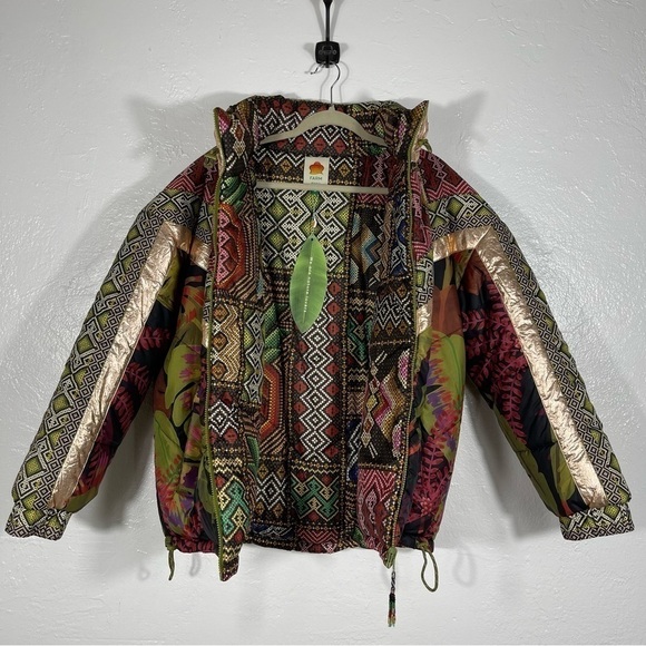 FARM Rio Tropical Rauti Metallic Revers Puffer Jacket Sz - Medium $300 SOLD OUT - Picture 11 of 16